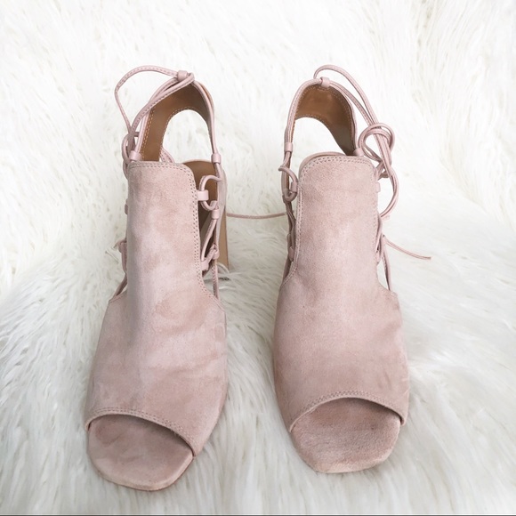 H Halston Womens Zoe Sandals Suede Ankle Wrap 8.5 - Picture 2 of 5